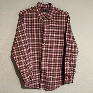 Daniel Cremieux Long-Sleeve Button Down Shirt, Size L, Pink/Blue/Tan